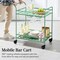 Best Choice Products 2-Tier Rolling Bar Cart Indoor/Outdoor w/ Storage Shelves, Wine Rack, Lockable Wheels